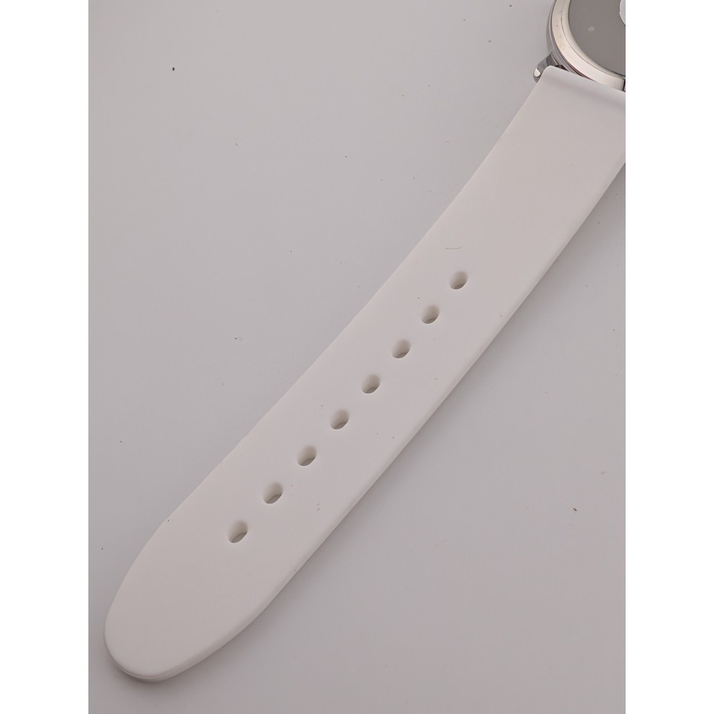 Pulsometer Unisex Watch 38mm Silver Case White Silicone Band- New Battery - Picture 9 of 9
